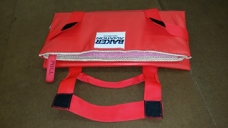 open red HOT-STOP L fire containment bag