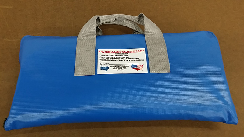 blue HOT-STOP L fire containment bag